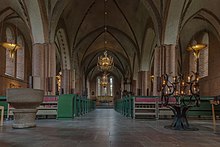 View of the interior towards the altar Mariakyrkan September 2013 09.jpg