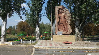 Afghan War memorial in city park.