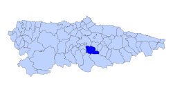 Location of Mieres in the Asturias.