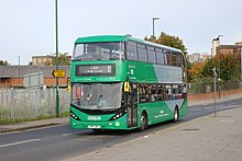 A biogas powered Scania N280UD with Alexander Dennis Enviro400 City bodywork in September 2017 NCTX YP17 UFL.jpg