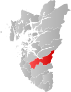 Locator map showing Gjesdal within Rogaland