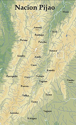 Map of the Pijao territories Nacion Pijao.JPG