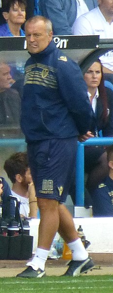 Redfearn managing Leeds United in 2014