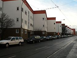 View from Bruchfeldstrasse from the east