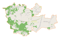 Mapa konturowa gminy Niegowa, na dole nieco na lewo znajduje się punkt z opisem „Stajnia”