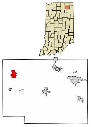 File:Noble County Indiana Incorporated and Unincorporated areas Ligonier Highlighted 1843686.svg