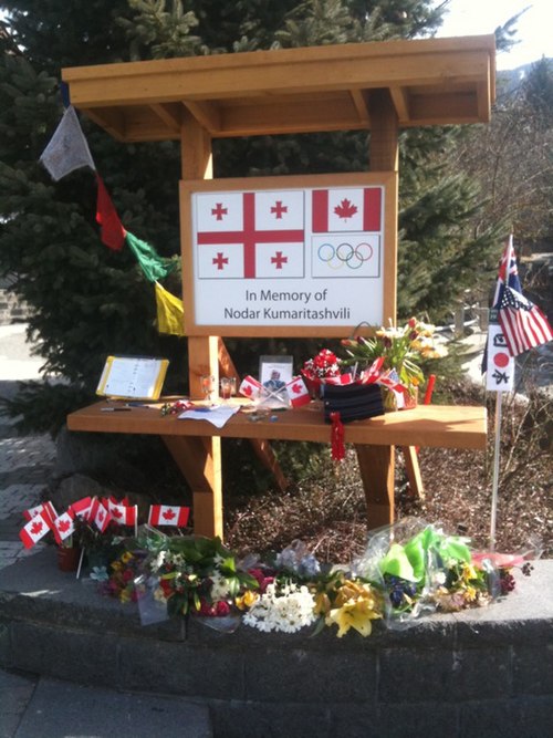 Kumaritashvili memorial, Whistler, 2010