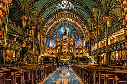 Cathedral of our lady. Нотр дам де Монреаль Канада.