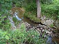 English: Zborovský creek in the village of Nová Ves, České Budějovice District, Czech Republic. Čeština: Zborovský potok v obci v obci Nová Ves, okres Českých Budějovice.