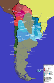 Subdivisions de la vice-royauté du Río de la Plata en 1783.