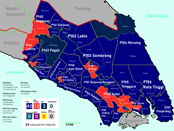 Map of constituencies PRN Johor 2022.svg