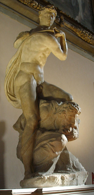 <i>The Genius of Victory</i> Marble sculpture by Michelangelo