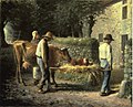 『仔牛の誕生』1864年。油彩、キャンバス、81.1 × 100 cm。シカゴ美術館[84]。1864年サロン入選。