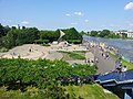 Elbuferpromenade „Petri“ mit Arbeiterfahne