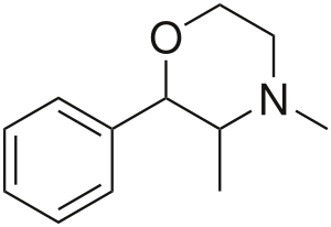 English: 2D structure of anti-obesity drug phendimetrazine.