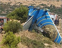 Crash site of 5B-DBY, taken on the day of the accident Photo of Helios Airways Flight 522 crash site.jpg