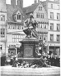 Staty av Lessing på Hamburger Gänsemarkt av Fritz Schaper 1881.