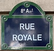 Plaque Rue Royale - Paris VIII (FR75) - 2021-05-27 - 1.jpg