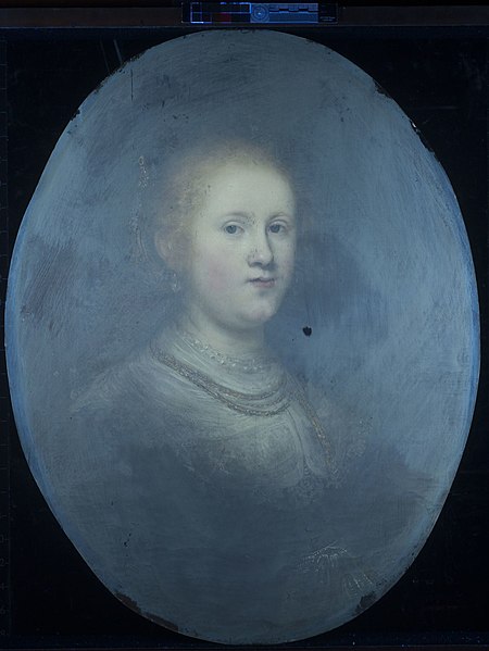 File:Portrait of a Young Woman (Allentown) - Rembrandt - UV before 2019 restoration.jpg
