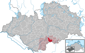 Poziția Prislich pe harta districtului Ludwigslust-Parchim