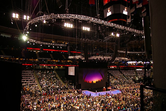 The floor of the 2008 Republican National Convention at the Xcel Energy Center in Saint Paul, Minnesota.