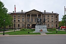 The exterior of Province House, meeting place for the Legislative Assembly of Prince Edward Island Rear of Province House , Charlottetown, PEI (19000152484).jpg