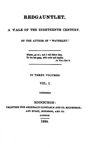 <i>Redgauntlet</i> 1824 novel by Walter Scott