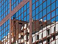 Image 1047Reflections on building windows, Conde Valbom Avenue 30, Lisbon, Portugal