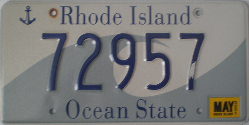 File:Rhode Island 2001 License Plate 12345 format.jpg