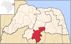 東塞里多在巴西北里約格朗德州的位置