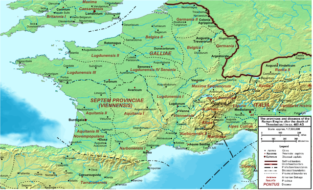 The Provinces of Gaul, circa 400 AD
