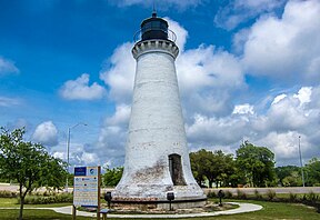 Round Island Lighthouse am neuen Standort in Pascagoula (2015)