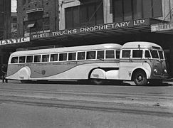 White/MBA Semitrailerbuss i Sydney, 1954