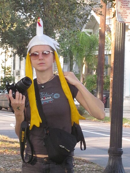 File:SRoch Party Fringe Fest NOLA 2011 Chickenhat.JPG