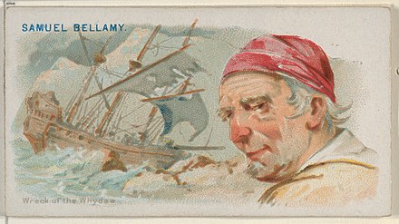 Samuel Bellamy, Wreck of the Whydah, from the Pirates of the Spanish Main series (N19) for Allen & Ginter Cigarettes MET DP835027