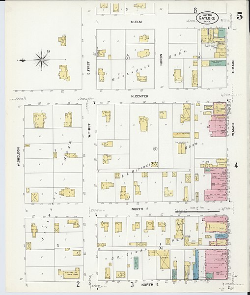 File:Sanborn Fire Insurance Map from Gaylord, Otsego County, Michigan. LOC sanborn04018 003-5.jpg