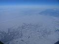Rivierdelta in de winter (uitzicht vanuit het vliegtuig)