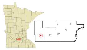 Sibley County Minnesota Incorporated and Unincorporated areas Gibbon Highlighted.svg