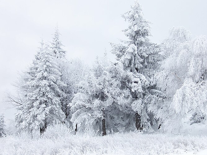 Зимний пейзаж на Шипкинском перевале в Болгарии