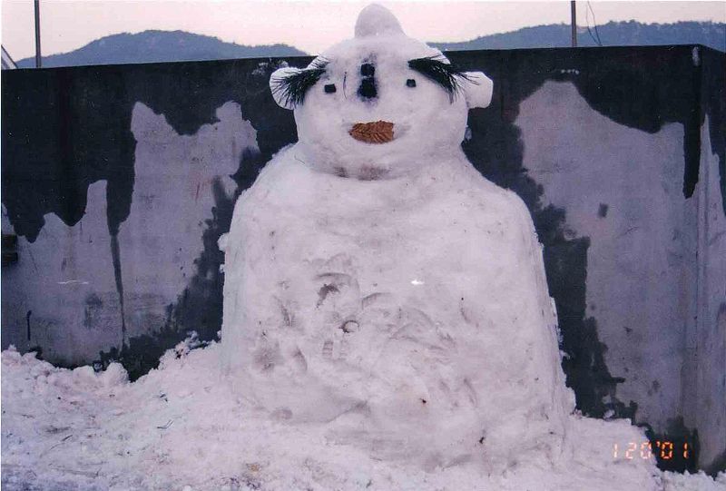 File:Snowman and wall.jpg