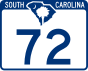 South Carolina Highway 72 marker