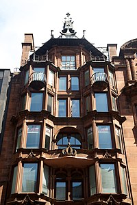 "The Hatrack" building by James Salmon, 142a, 144 St. Vincent Street, Glasgow (1899-1902)