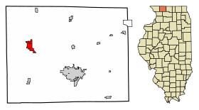 Stephenson County Illinois Incorporated and Unincorporated areas Lena Highlighted.svg