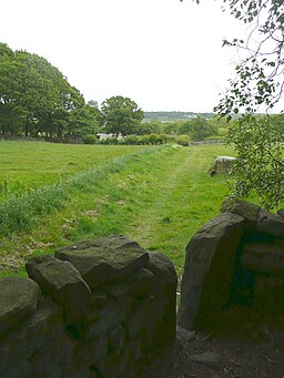 Stile and path to March Cote Farm, Cottingley - geograph.org.uk - 2435933