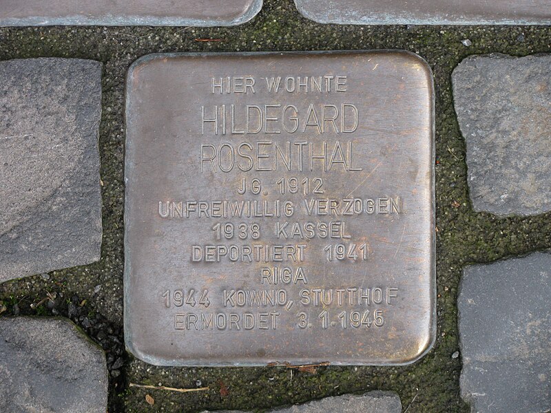 File:Stolperstein Hildegard Rosenthal, 1, Hundgasse 3, Gudensberg, Schwalm-Eder-Kreis.jpg