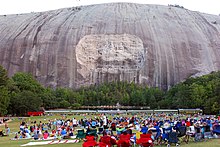 Stone Mountain Confederate Memorial Carving (1923-72) Stone Mountain, the carving, and the Train.jpeg