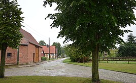 Road leading to Rundling, view from the church to the south