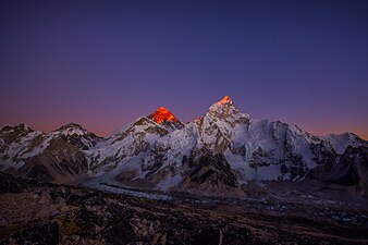 Sunset view of Mt. Everest. Photograph: Nir B. Gurung