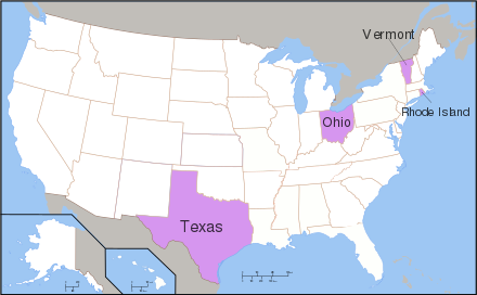 Four states held caucuses or primary elections on Super Tuesday II, 2008. Purple represents contests for both parties (4).