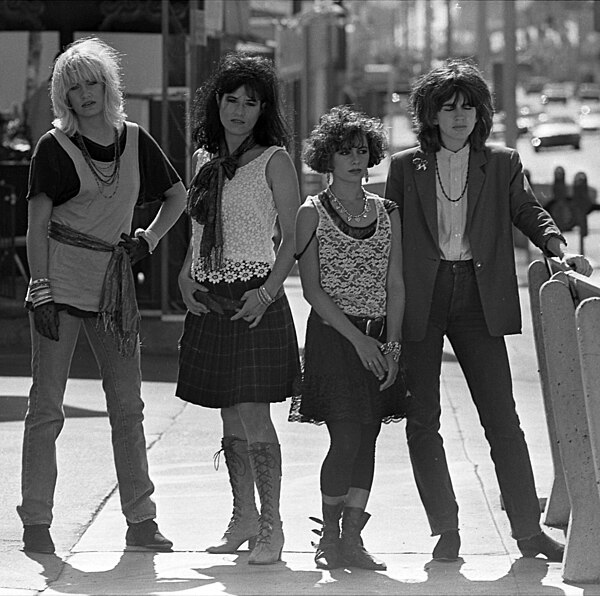 The Bangles in 1984. From left: Debbi Peterson, Vicki Peterson, Susanna Hoffs and Michael Steele.